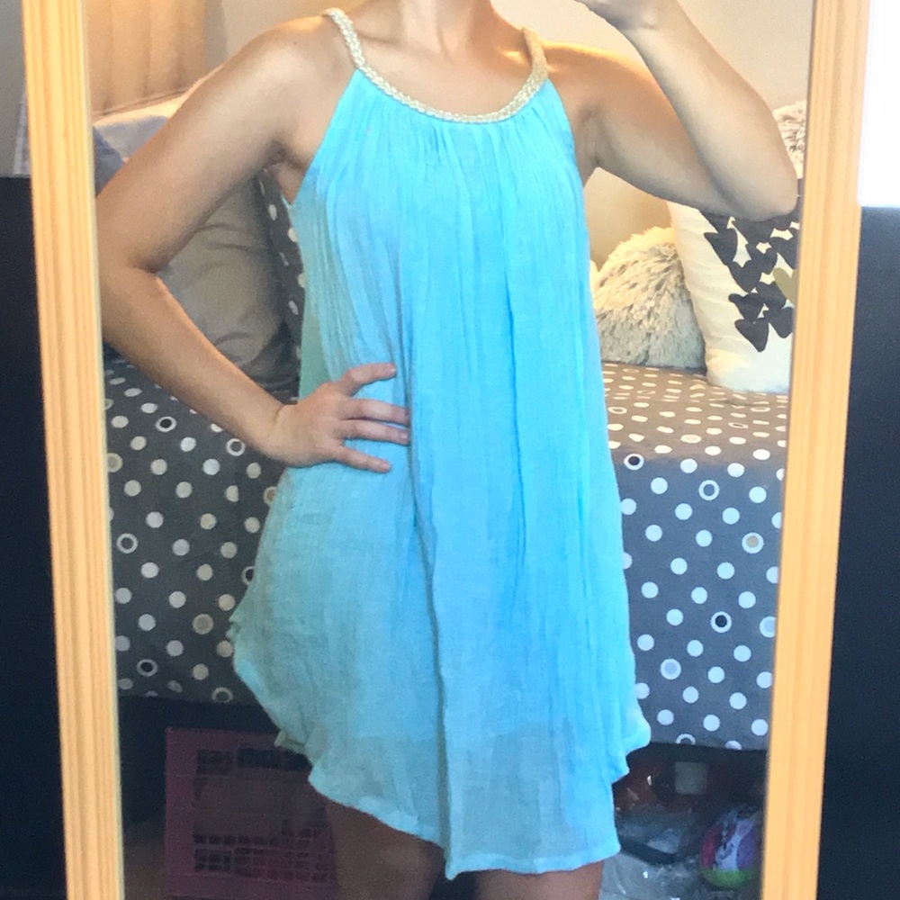 Baby Blue Flowy Dress